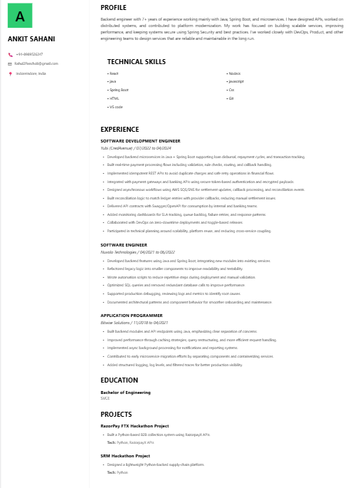 Clean Slate - Resume Template 6