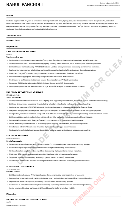 Sleek Design - Resume Template 8